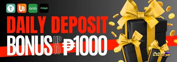 Daily deposit bonus up to ?1000 (PayMaya/GrabPay/Bank/USDT)